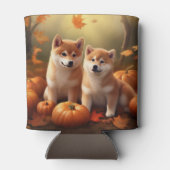 Shiba Inu Puppy Herfst Delight Pompoen Blikjeskoeler (Achterkant)