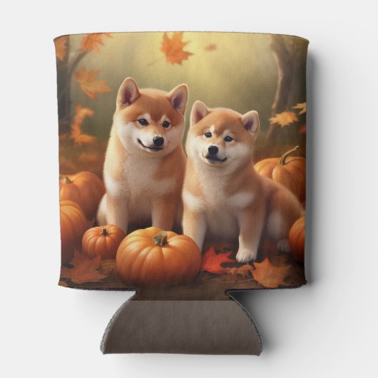 Shiba Inu Puppy Herfst Delight Pompoen Blikjeskoeler (Achterkant)