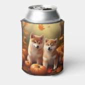 Shiba Inu Puppy Herfst Delight Pompoen Blikjeskoeler (Blikje Achterkant)