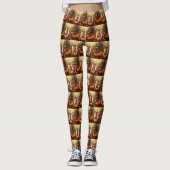 Shiba Inu Puppy Herfst Delight Pompoen Leggings (Voorkant)