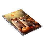 Shiba Inu Puppy Herfst Delight Pompoen Notitieboek (Rechterzijde)