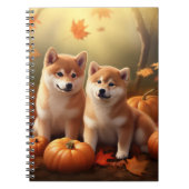 Shiba Inu Puppy Herfst Delight Pompoen Notitieboek (Voorkant)