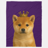 Shiba Inu Puppy in Gold Crown Schattige Fleece Deken (Voorkant)