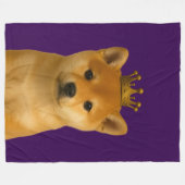 Shiba Inu Puppy in Gold Crown Schattige Fleece Deken (Voorkant (Horizontaal))