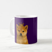 Shiba Inu Puppy in Gold Crown Schattige Koffiemok (Voorkant links)