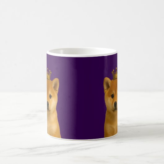 Shiba Inu Puppy in Gold Crown Schattige Koffiemok (Center)