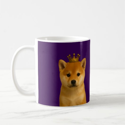 Shiba Inu Puppy in Gold Crown Schattige Koffiemok (Links)