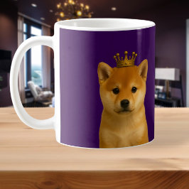 Shiba Inu Puppy in Gold Crown Schattige Koffiemok