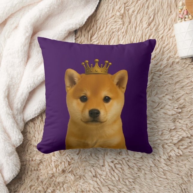 Shiba Inu Puppy in Gold Crown Schattige Kussen (Deken)