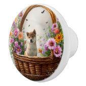 Shiba Inu Puppy Keramische Knop (Rechts)