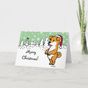 Shiba Inu Puppy Kerstkerstkerstkerstkerstkerstkers Feestdagen Kaart