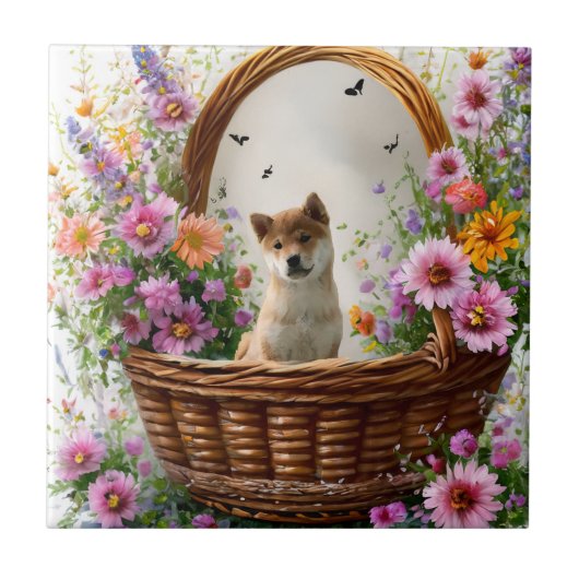 Shiba Inu Puppy Tegeltje (Voorkant)