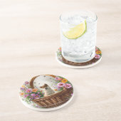 Shiba Inu Puppy Zandsteen Onderzetter (Zijkant)