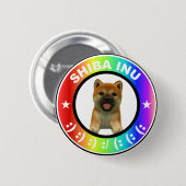 Shiba Inu Rainbow Super Cute Ronde Button 5,7 Cm (Voorkant /achterkant)