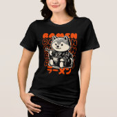 Shiba Inu Ramen Lover Retro Japans Tri-Blend Shirt (Voorkant)