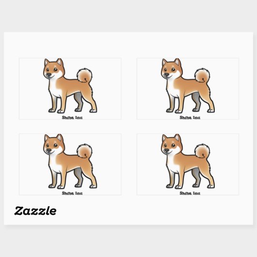 shiba inu rechthoekige sticker (Vel)