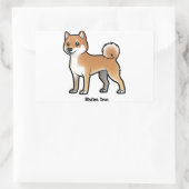 shiba inu rechthoekige sticker (Tas)