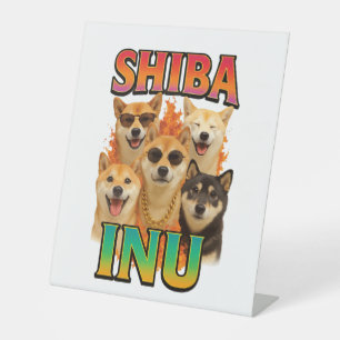 Shiba Inu Reclamebord Met Voetstuk