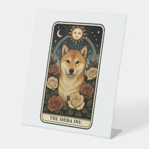 Shiba Inu Reclamebord Met Voetstuk