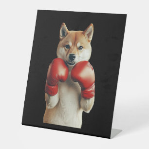 Shiba Inu Reclamebord Met Voetstuk