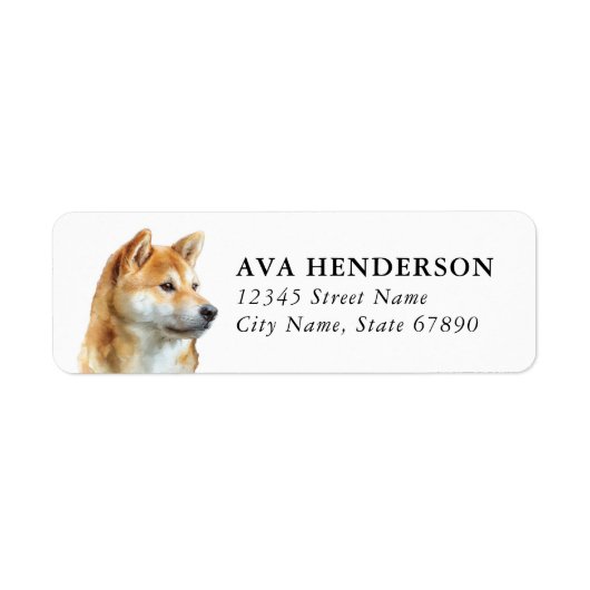 Shiba Inu Retouradreslabels Etiket (Voorkant)