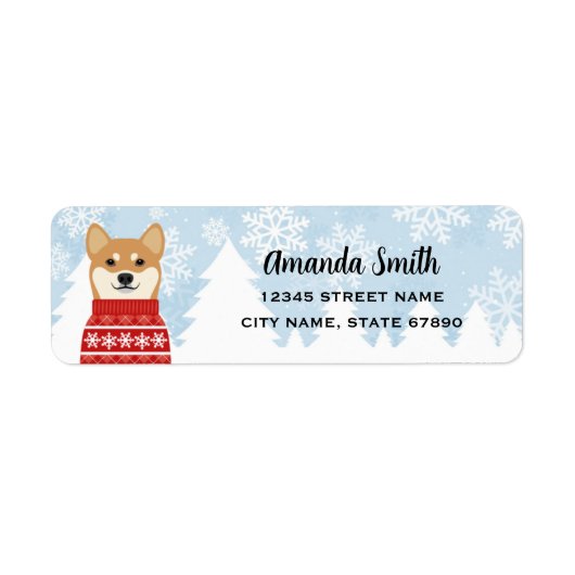 Shiba Inu retouradreslabels Etiket (Voorkant)
