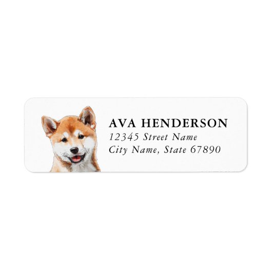 Shiba Inu Retouradreslabels Etiket (Voorkant)