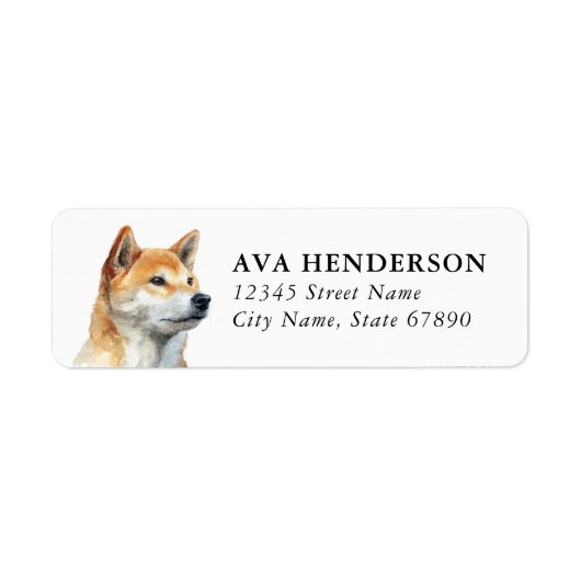 Shiba Inu Retouradreslabels Etiket (Voorkant)