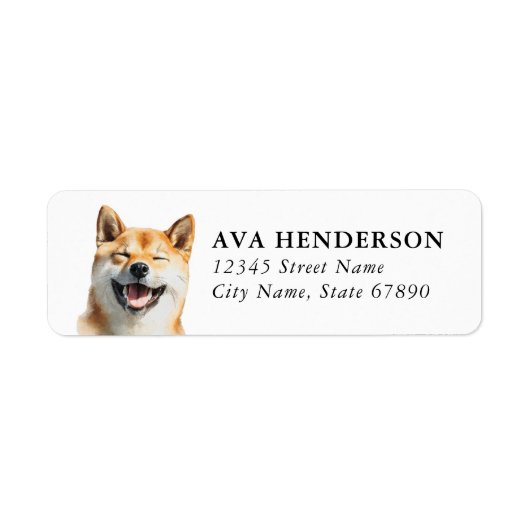 Shiba Inu Retouradreslabels Etiket (Voorkant)