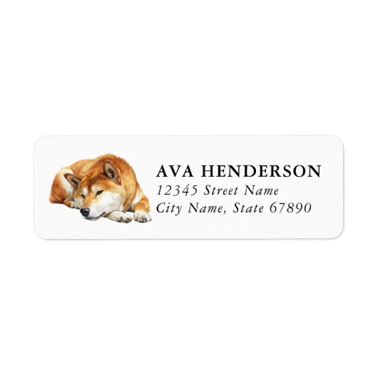 Shiba Inu Retouradreslabels Etiket (Voorkant)
