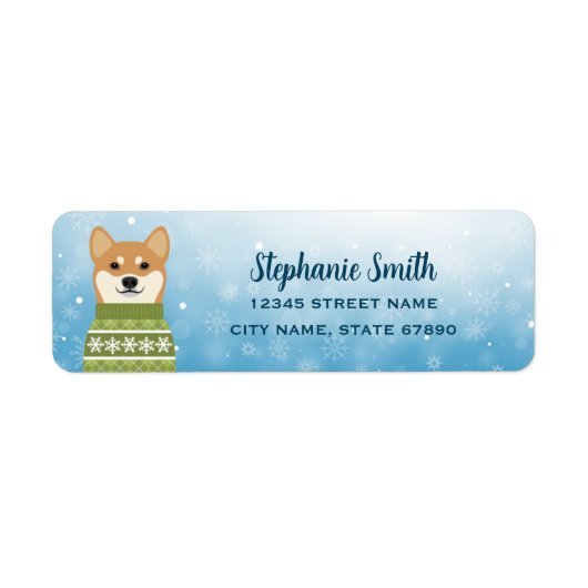 Shiba Inu Retouradreslabels Etiket (Voorkant)