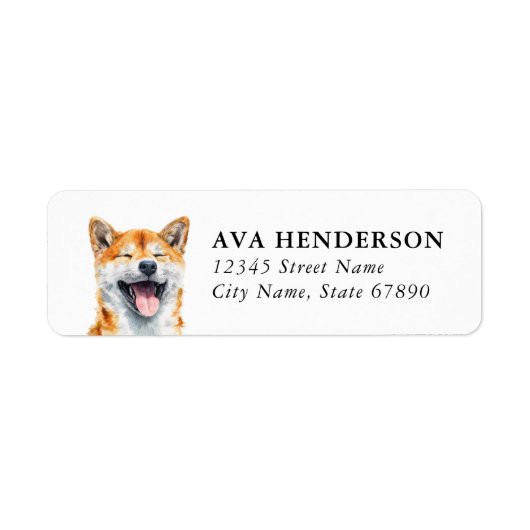 Shiba Inu Retouradreslabels Etiket (Voorkant)