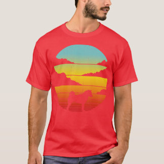 Shiba Inu Retro  Sunset 60s 70s voor mannen vrouwe T-shirt