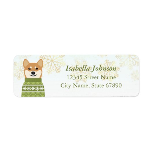 Shiba Inu Return Address Labels (Voorkant)