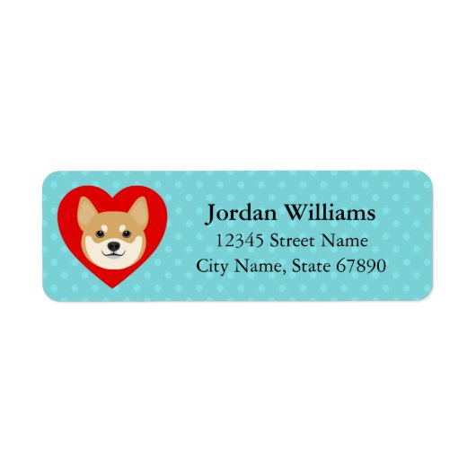 Shiba Inu Return Address Labels (Voorkant)