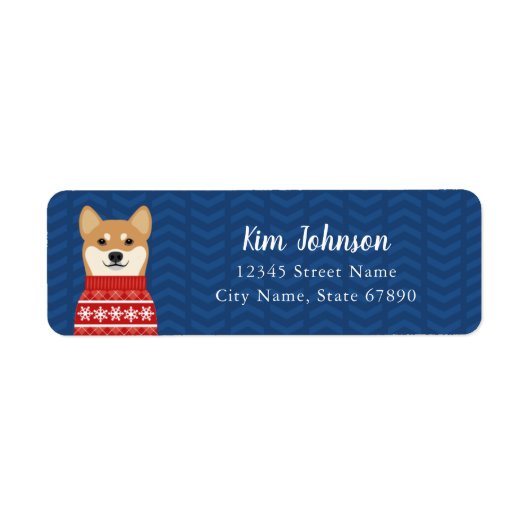 Shiba Inu Return Address Labels (Voorkant)