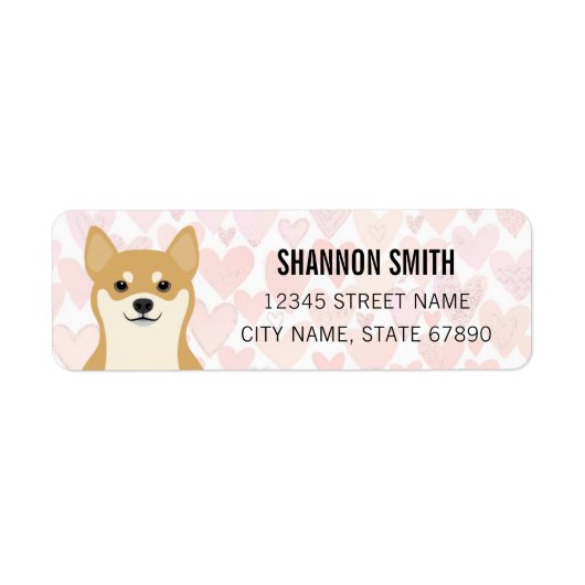 Shiba Inu Return Address Labels (Voorkant)