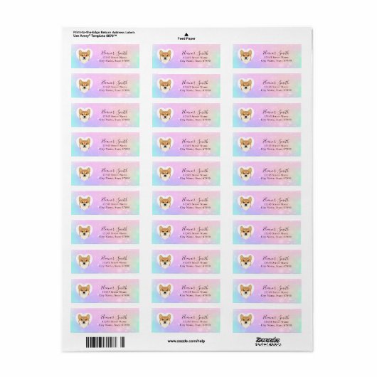 Shiba Inu Return Address Labels (Full Sheet)