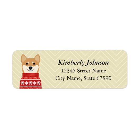 Shiba Inu Return Address Labels (Voorkant)