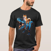 Shiba Inu Riding Dinosaur Lover T-shirt (Voorkant)