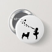 Shiba Inu Ronde Button 5,7 Cm (Voorkant /achterkant)
