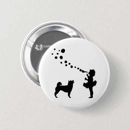 Shiba Inu Ronde Button 5,7 Cm (Voorkant /achterkant)