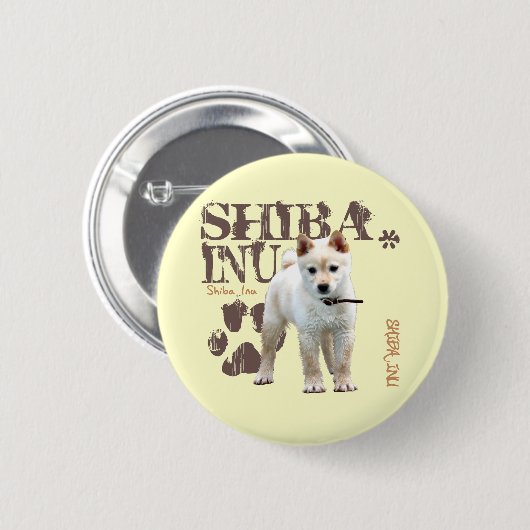 Shiba Inu Ronde Button 5,7 Cm (Voorkant /achterkant)