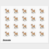 shiba inu ronde sticker (Vel)