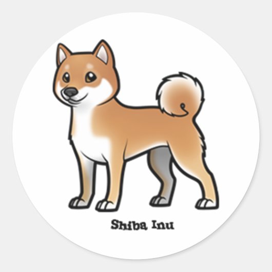 shiba inu ronde sticker (Voorkant)