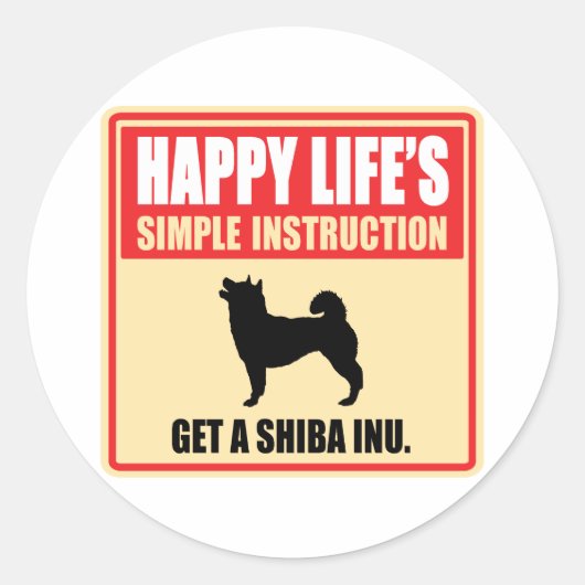Shiba Inu Ronde Sticker (Voorkant)