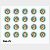 Shiba Inu ronde Stickers (Vel)