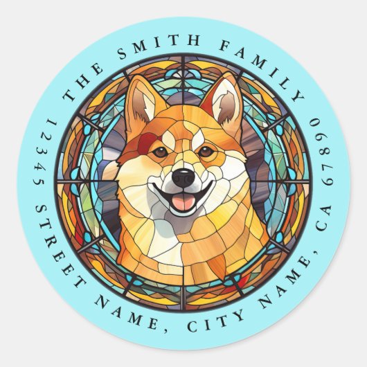 Shiba Inu ronde Stickers (Voorkant)