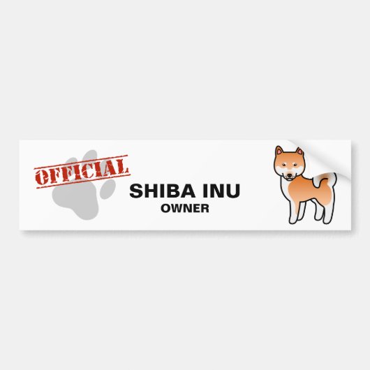 Shiba Inu Rood Bumpersticker (Voorkant)