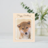 Shiba Inu (rood) schilderen - Oorspronkelijke hond Briefkaart (Staand voorkant)